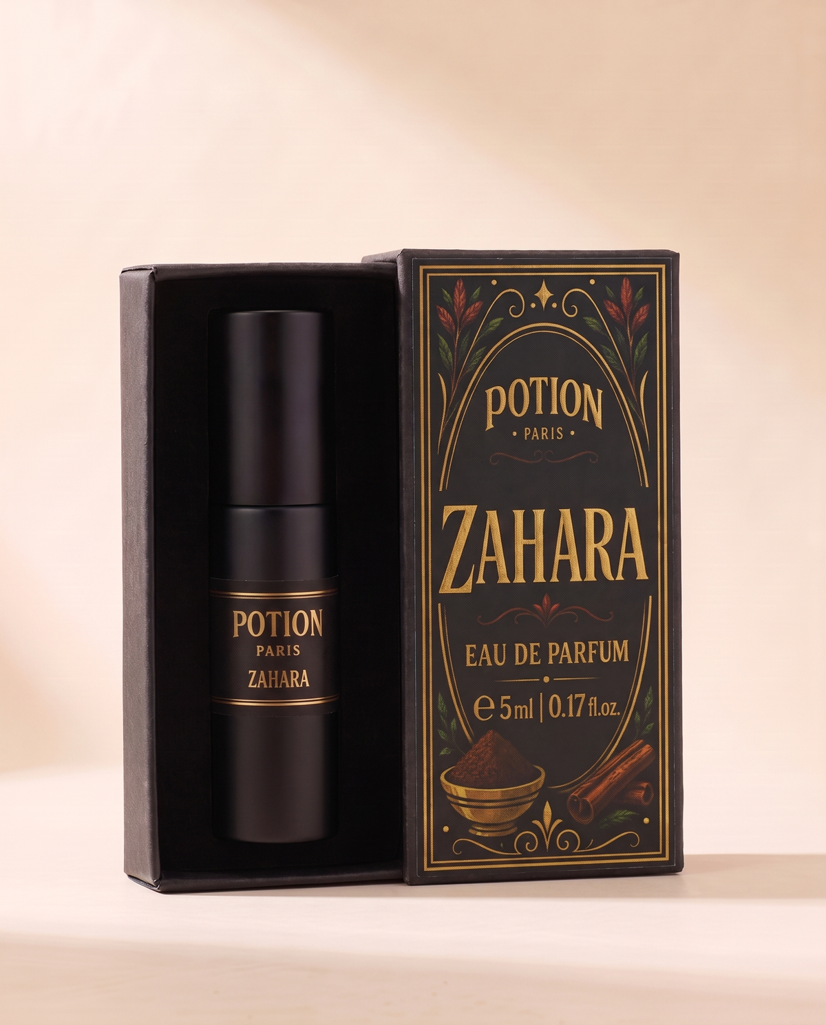 The Zahara atomiser in its open carton.