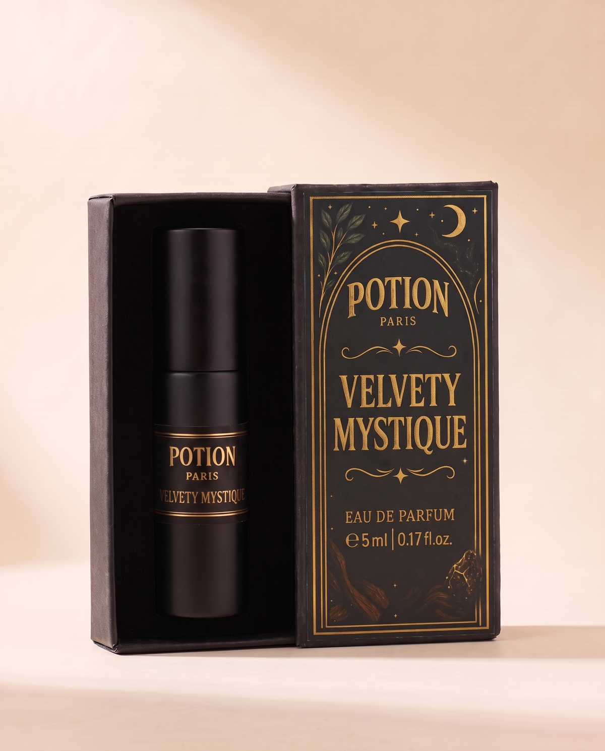 The Velvety Mystique atomiser in its open carton.