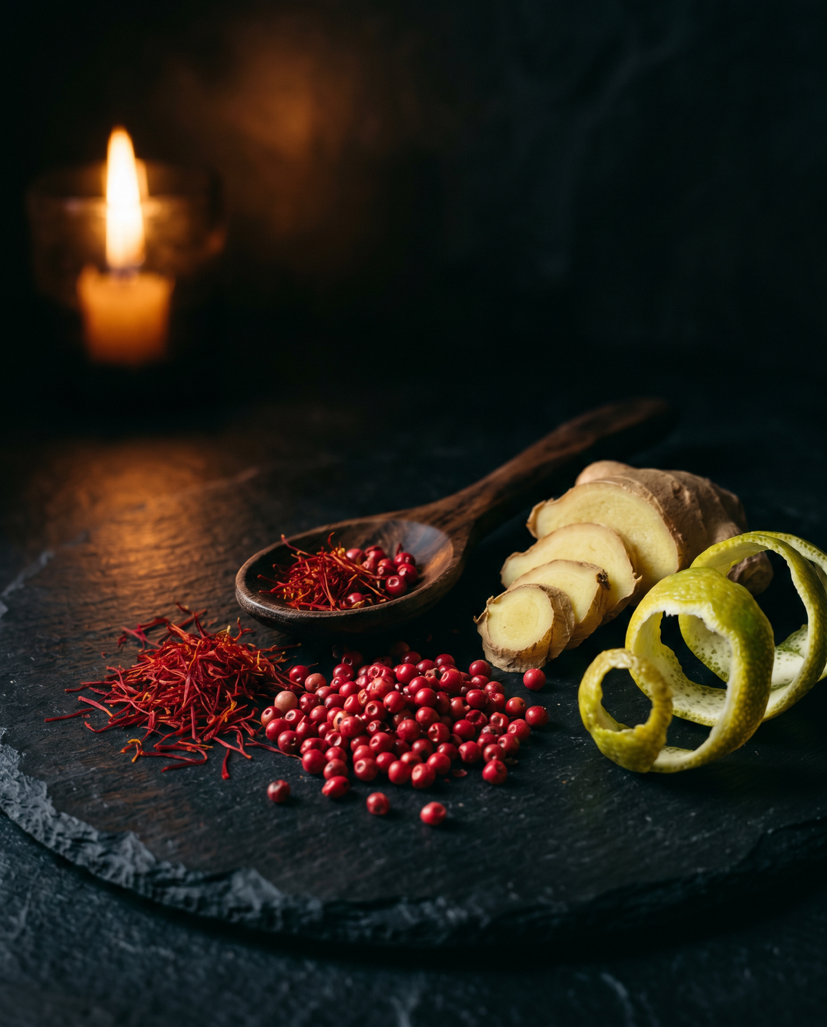 Saffron · Pink Pepper · Ginger · Bergamot