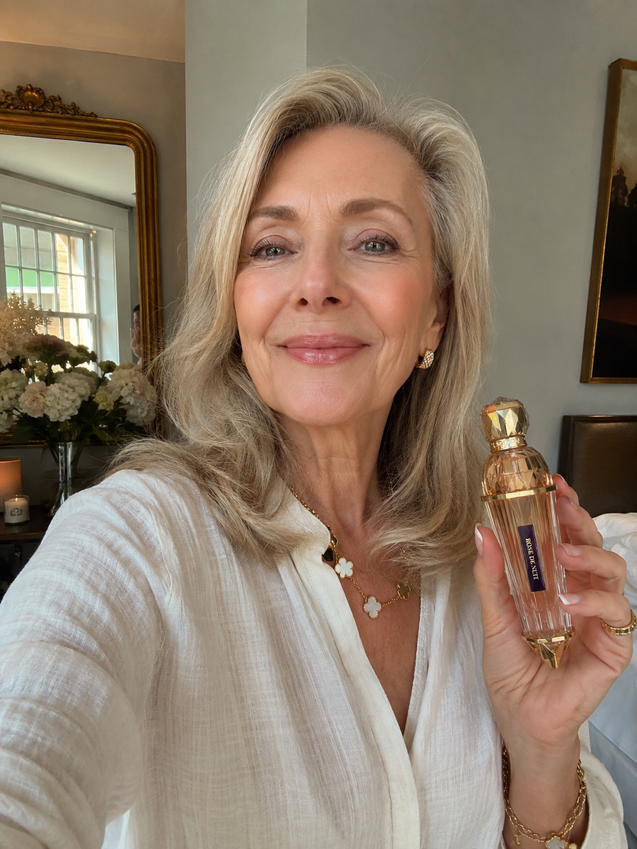 Caroline M. with Rose de Nuit