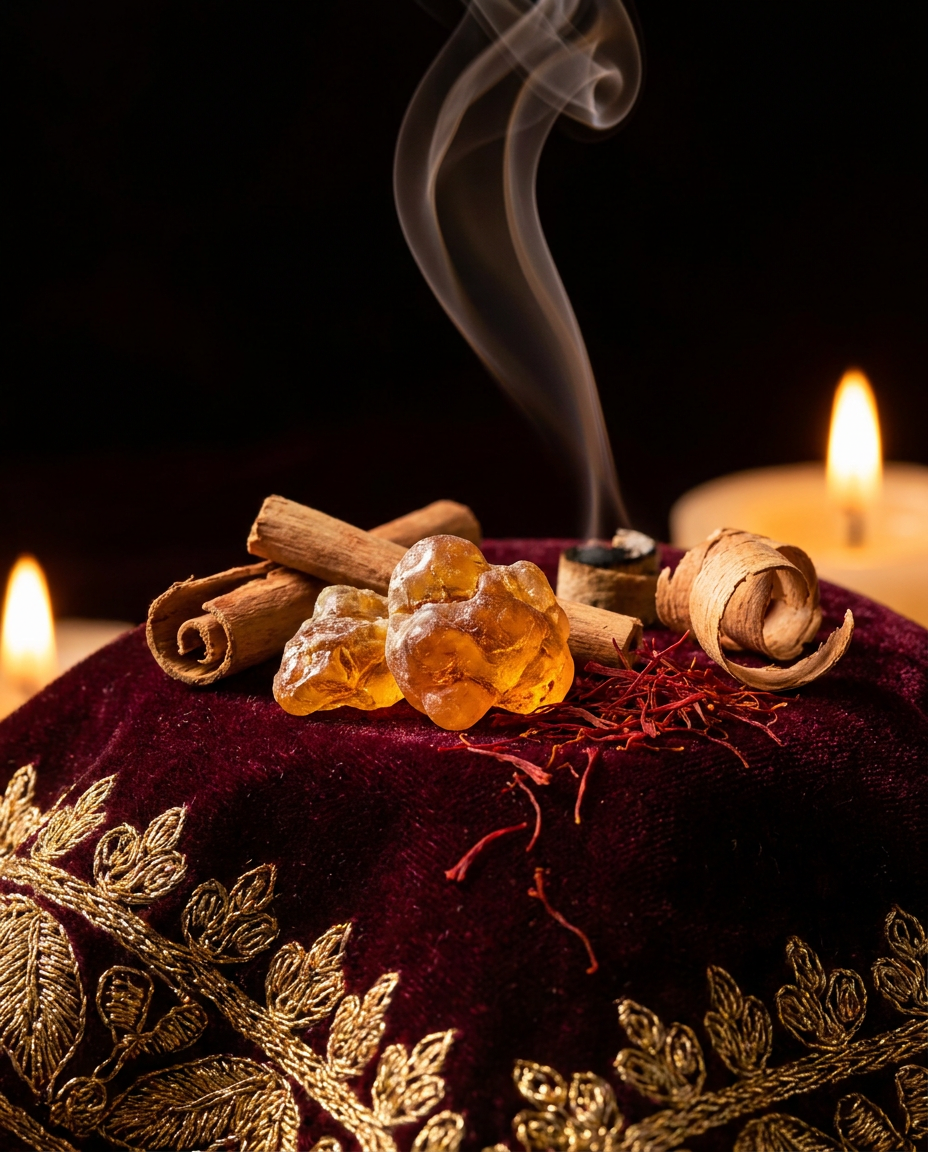 Amber · Sandalwood · Saffron · Incense